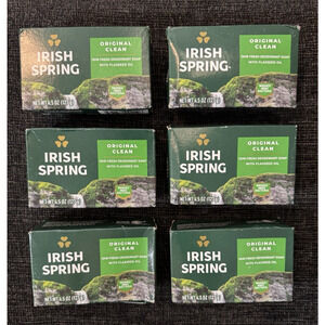 (PACK of 6 BARS) Irish Spring ORIGINAL SCENT Bar Soap for Men& Women - 12-HOUR